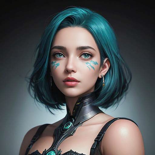 Majestic Female Cyborg Portrait in 8K