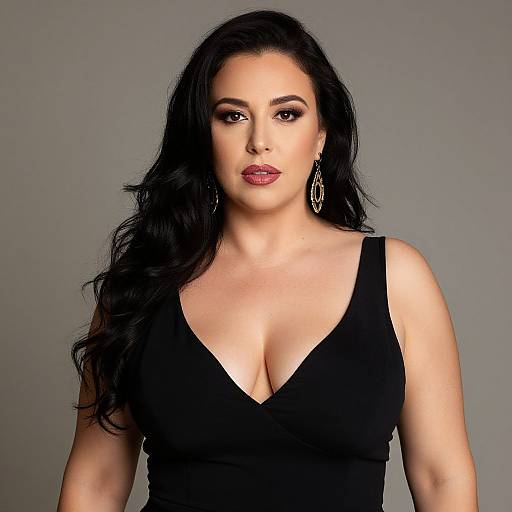 Elegant Plus Size Woman in Black Dress