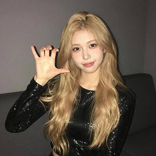 Young Woman in Sequined Top Portrait