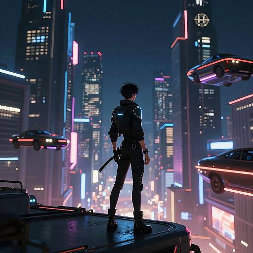 Futuristic Cyberpunk Cityscape Night