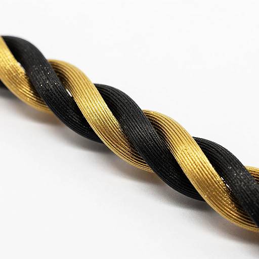 Close-Up Twisted Black and Gold Braid