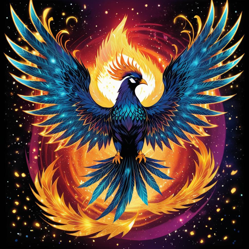 Mythical Phoenix Ascending with Radiance