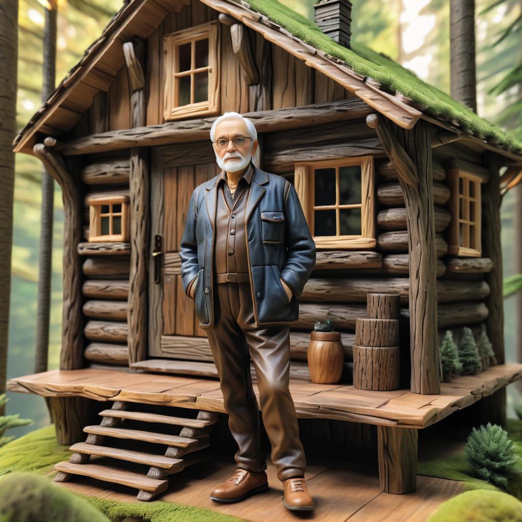 Majestic Elderly Man in Rustic Forest