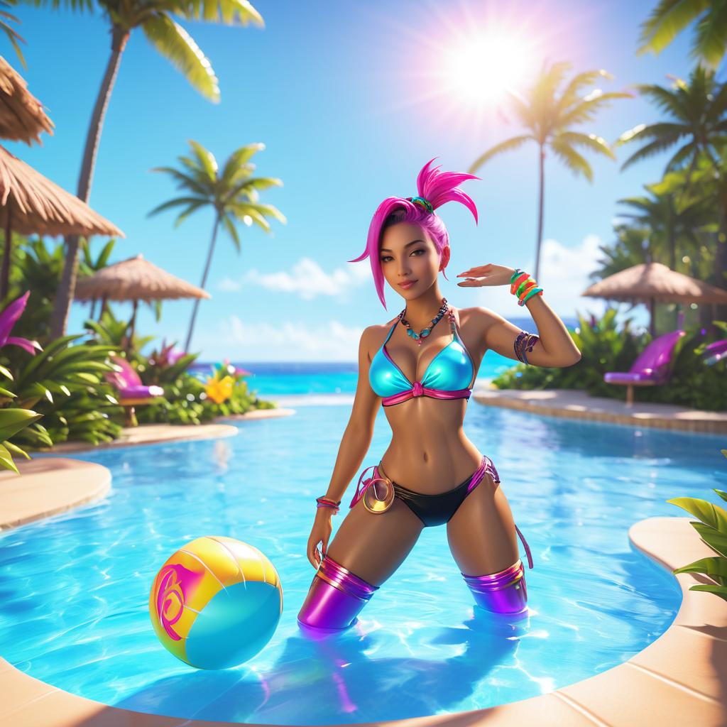 Jinx's Tropical Pool Party in 3D