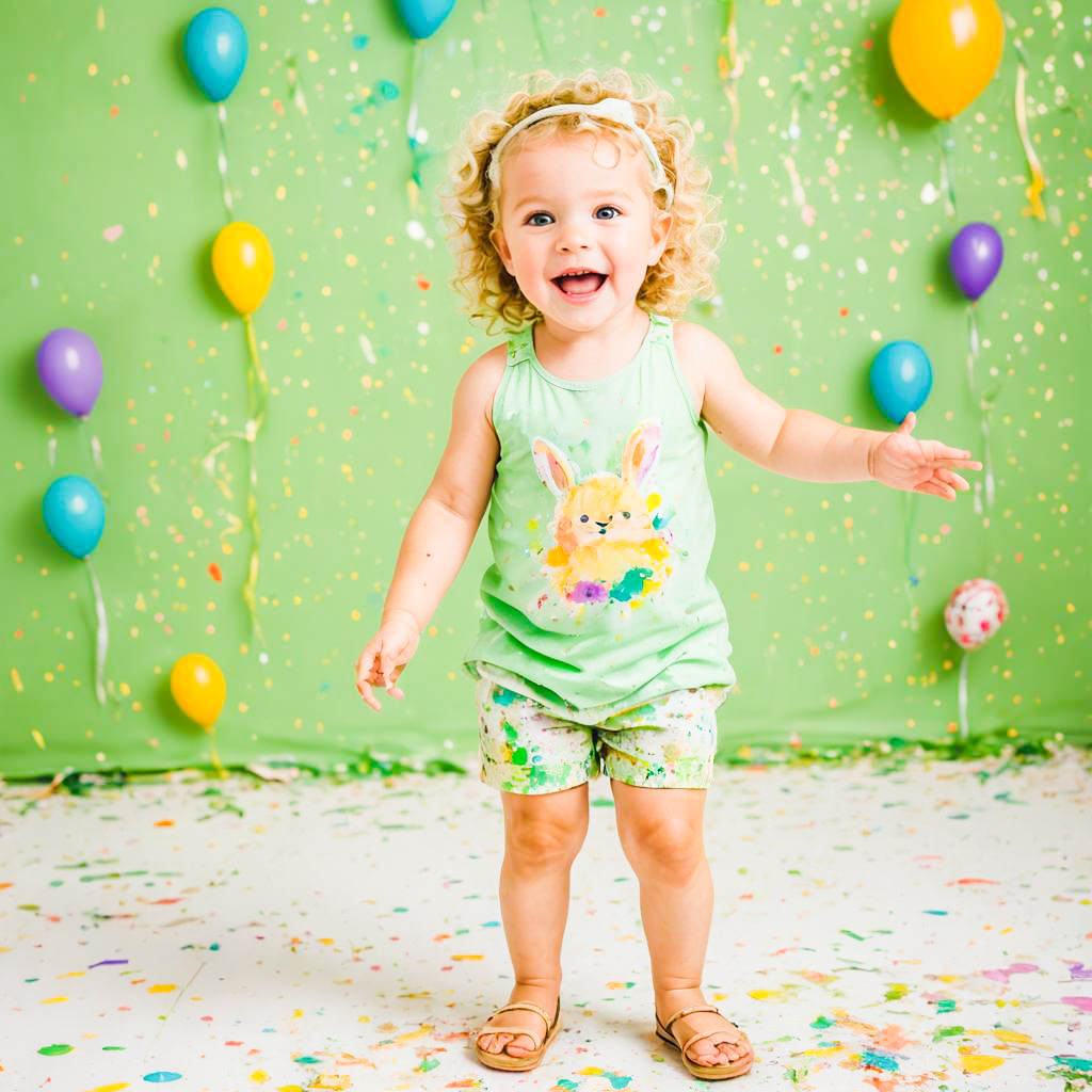 Joyful Toddler in Pastel Easter Attire