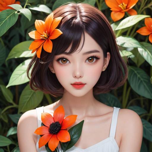 Portrait of a Girl with Flowers