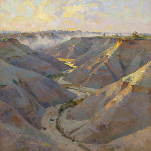 Impressionist Sandy Canyons in Mist