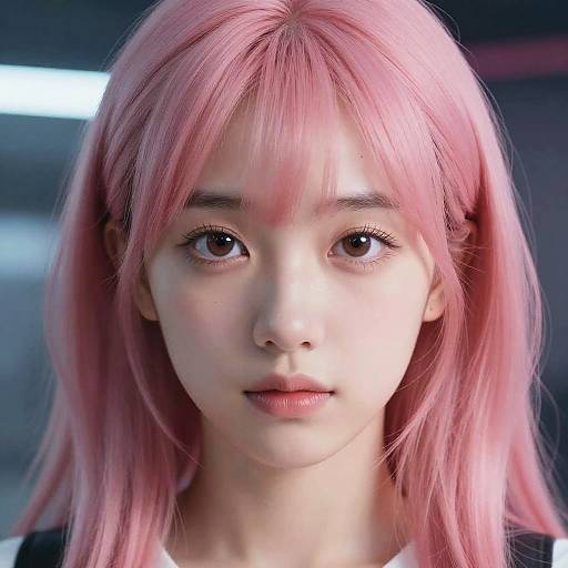 Vibrant Anime Portrait with Futuristic Glow