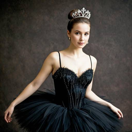 Ballerina in Black Swan Costume