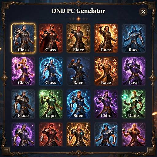 Fantasy RPG Character Generator UI