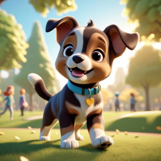 Joyful Puppy in Sunny Park Scene
