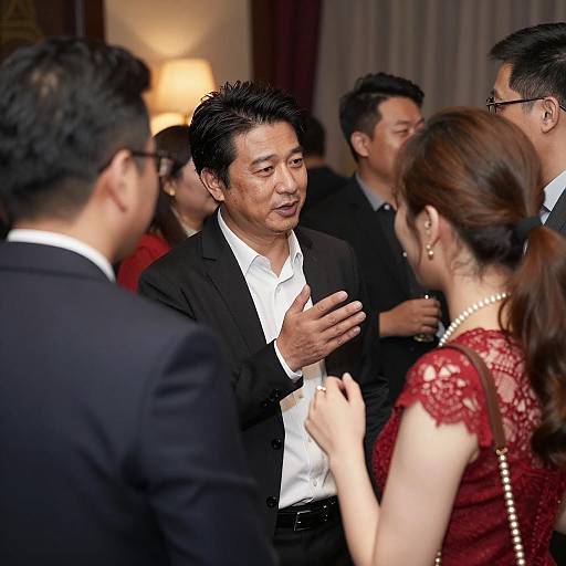 Group of People Conversing at Indoor Party