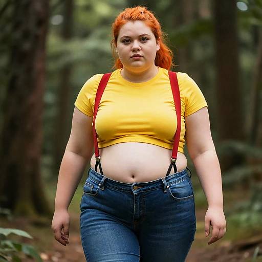 Sunlit Forest Portrait of Plus-Size Model