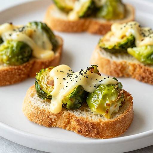 Cheesy Brussels Sprouts Mini Toasts Recipe