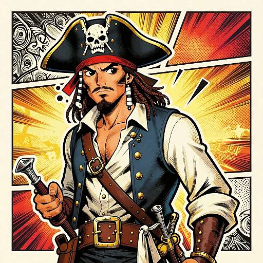 Daring Pirate Comic Illustration