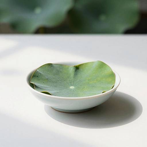 Minimalist Lotus Leaf in Porcelain Basin