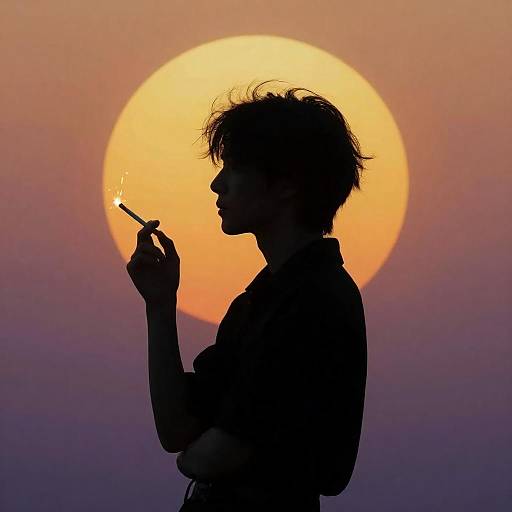 Vibrant Silhouette with Sunset Colors