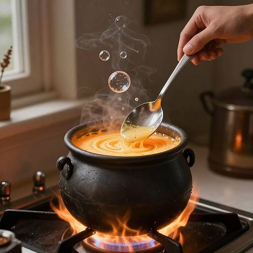 Giant Spoon Stirring Molten Time