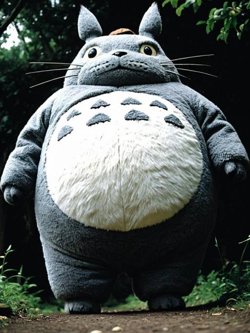 Person in Totoro Costume Low-Angle Shot