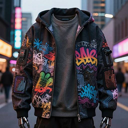 Eclectic Urban Streetwear with Robotic Enhancements