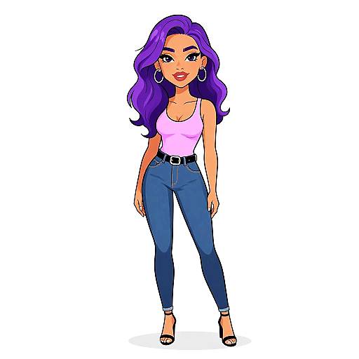 Casual Chic Woman in Pink Tank Top