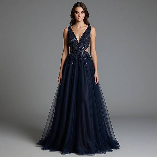 Elegant Sleeveless Sequin Prom Dress