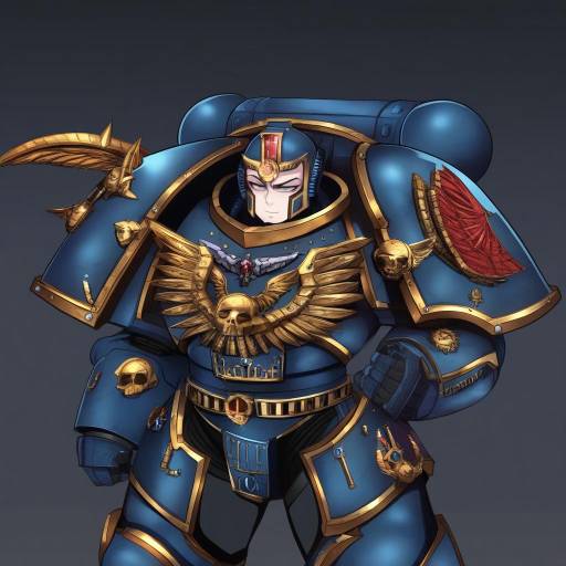 Illustration of Adeptus astartes, warhammer 40k in the style of Mizuki (flowerlanguage)