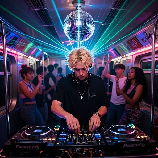 Psychedelic DJ Set in Subway