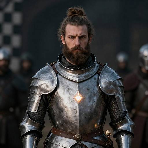 Bearded Knight with Glowing Orb