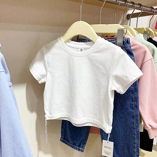 Trendy Kids' Crop Tops Display