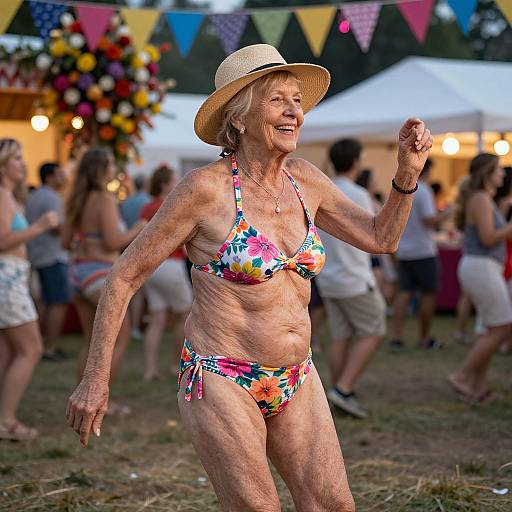 Grandma Dancing at Summer Festival