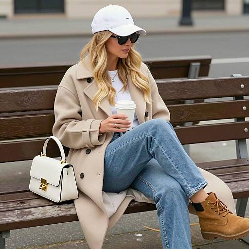 Casual Urban Woman on a Bench