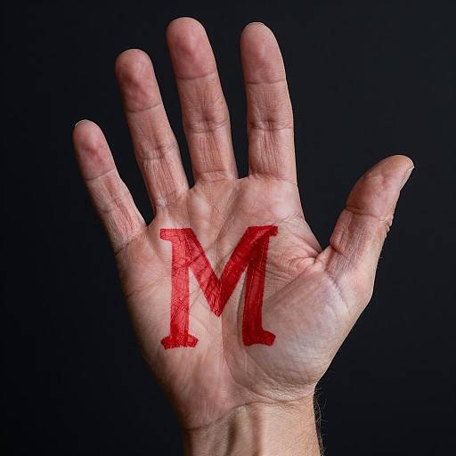 Dramatic Hand with Bold Red Lettering