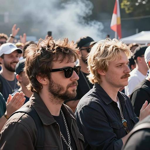 Vibrant Outdoor Scene with Two Men