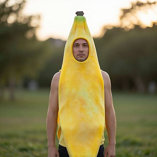 Man in Banana Costume at Golden Hour