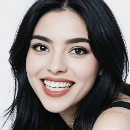 Smiling Woman with Black Hair