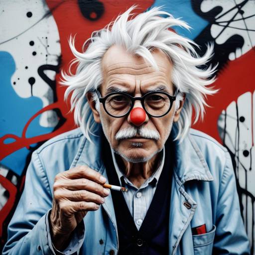 Raw Urban Expressionist Portrait of Elderly Man