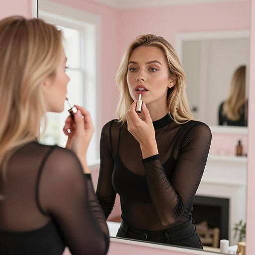 Glamorous Moment: Applying Lip Gloss