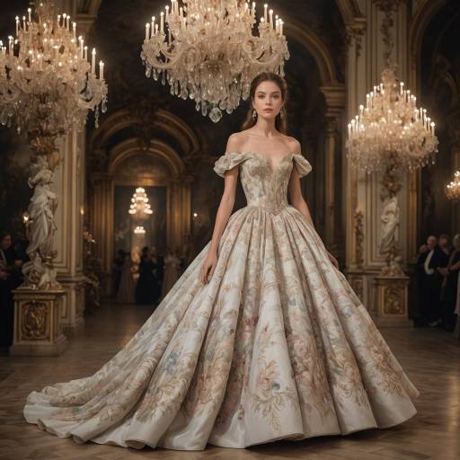 Elegant Woman in Baroque Ball Gown Elegant Woman in Baroque Ball Gown