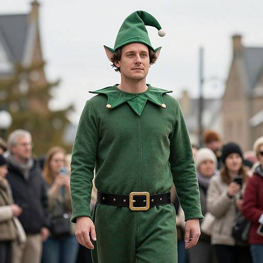 Man in Extra Large Elf Costume