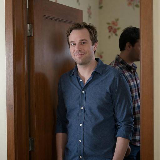 Smiling Man at Doorway Portrait