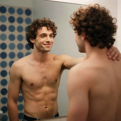 Retro Bathroom Portrait of Two Men