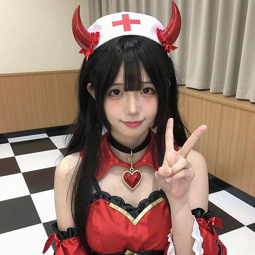 Asian Woman Devil Cosplay Portrait