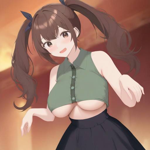 Anime Girl with Twintails in Ballroom