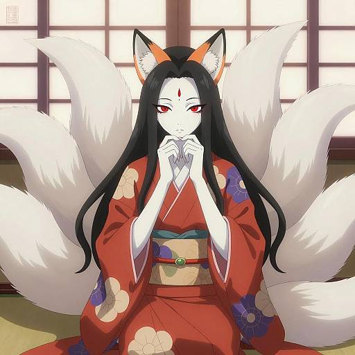 Elegant Female Fox Character Illustration