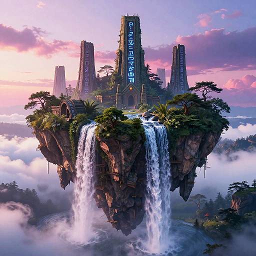 Floating Island Fantasy Landscape