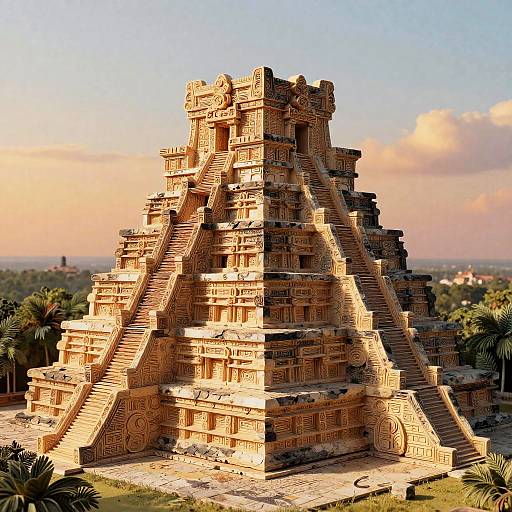 Ultra-Realistic Mayan Temple Quilling