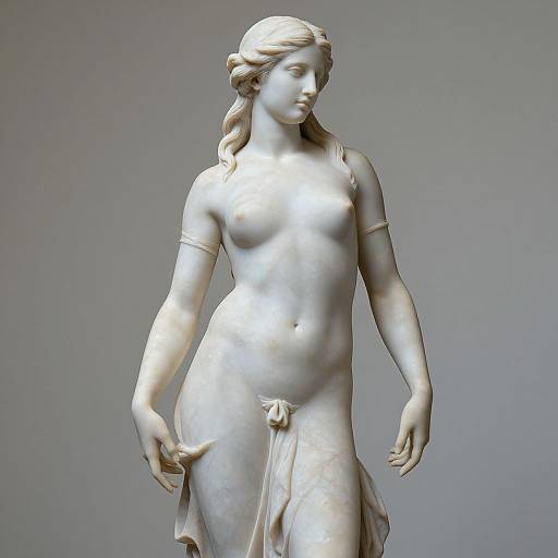 Hyperrealistic Marble Woman Sculpture