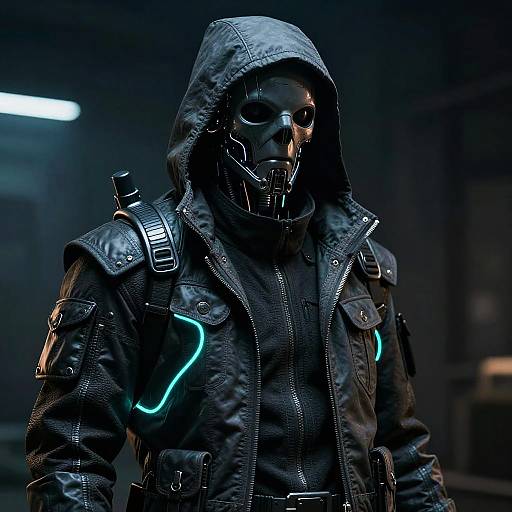 Cybernetic Smuggler Portrait in Neon