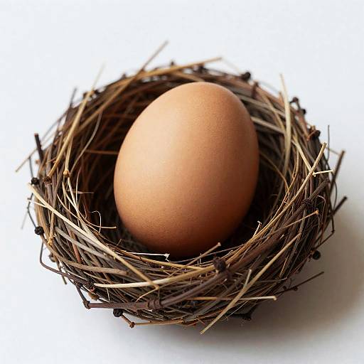 Brown Egg in Bird's Nest